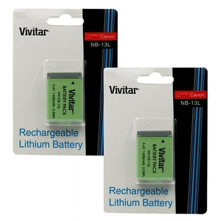 Two Vivitar Rechargeable Replacement Battery Canon NB 13L for Canon PowerShot SX620 HS Digital Camera