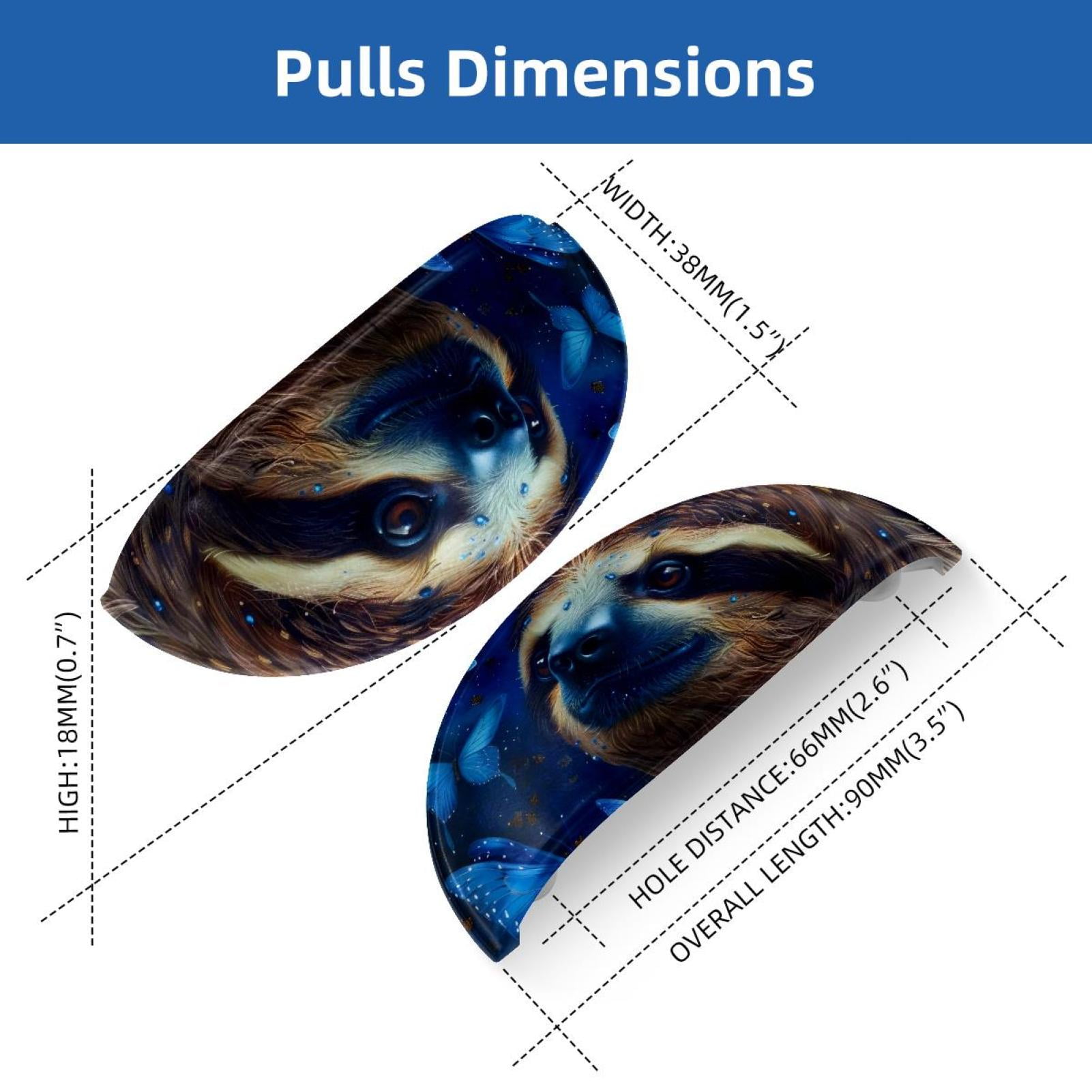 PhooArto 6 Pcs Cup Drawer Pulls, Galaxy Star Blue Butterflies Sloth Shell Shape Handles Cabinet Knobs for Dresser Cupboard Closet Wardrobe with Screws