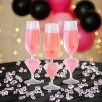 Fun Express Diamond-Shaped Stem BPA-Free Plastic Champagne Flutes - 12 Count