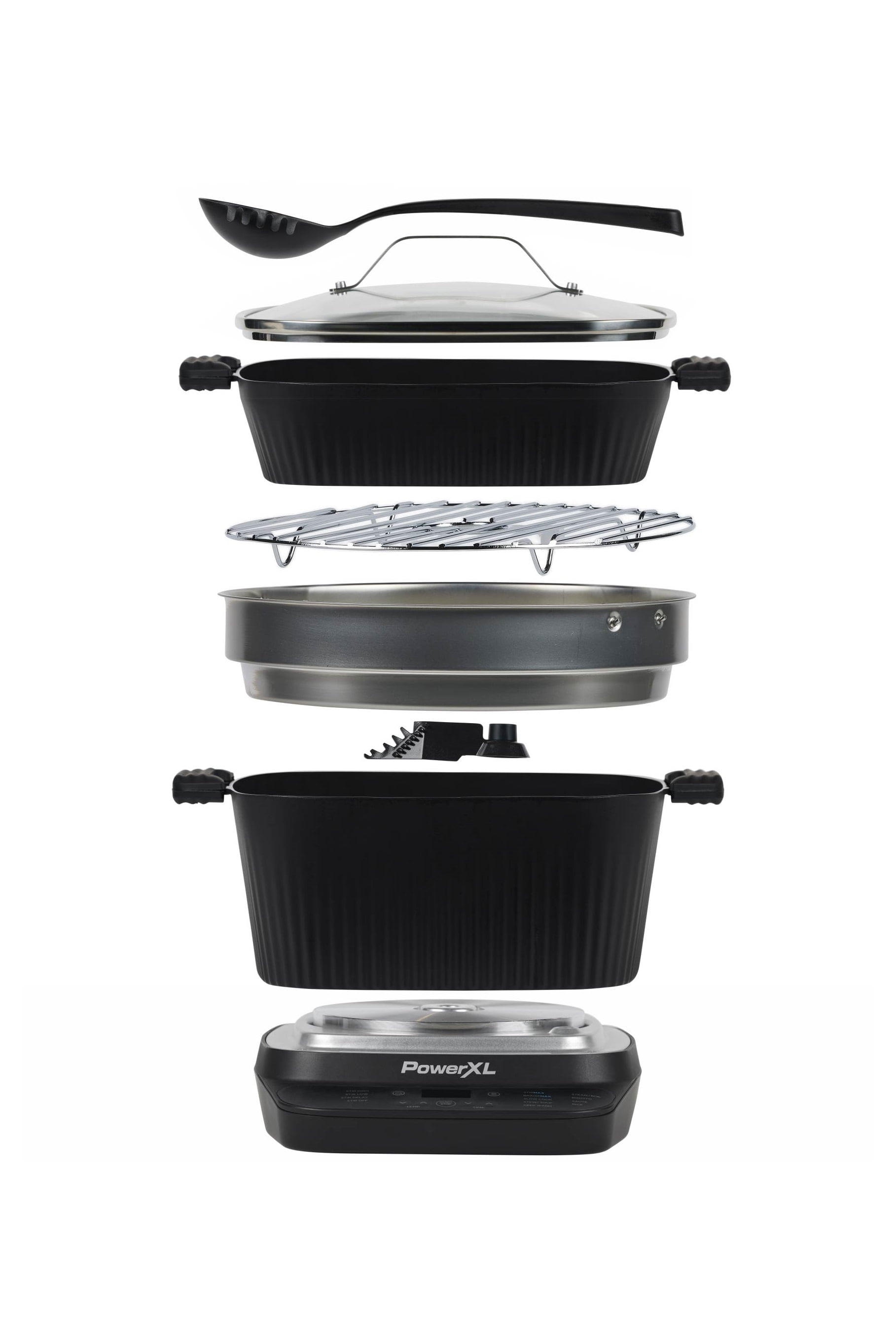 STIRMAX DELUXE 7.5 Quart Digital Multi-Cooker with Automatic Paddle to Stir and Shred, 9 in 1 programable presets to Sauté, Sear, and Brown Food Before Simmering – Accessories, Skillet, & Cookbook
