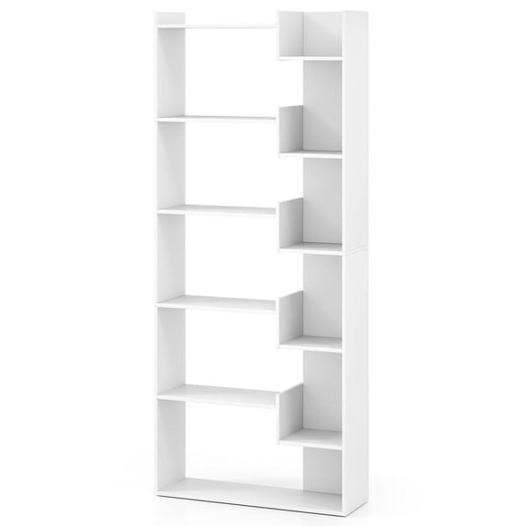 Resenkos 6-Tier Open Wooden Bookshelf with Anti-Tip Hardware for Home - White