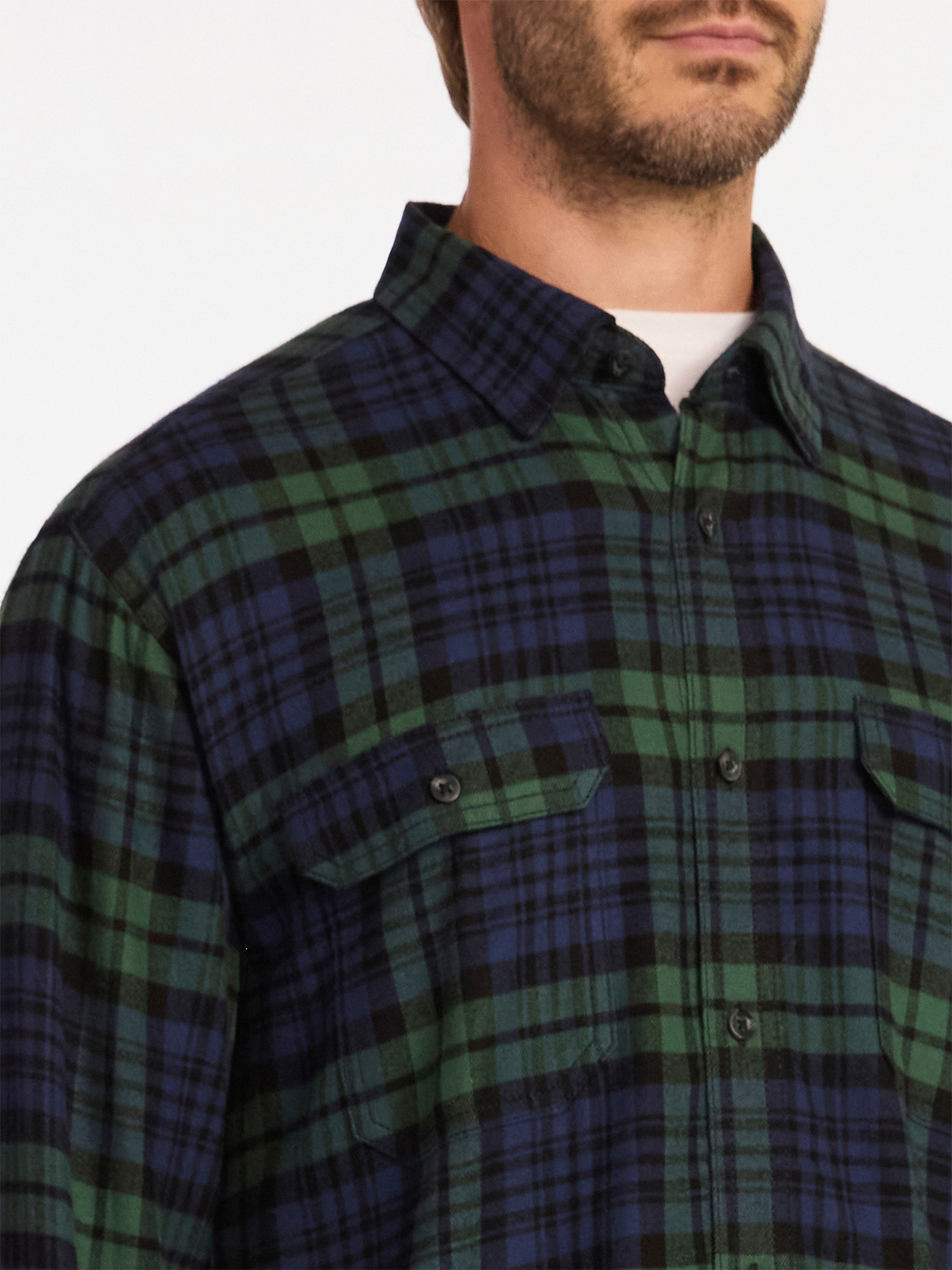 George Men's & Big Men's Relaxed Fit Double Pocket Flannel Shirt, Sizes XS-3XLT