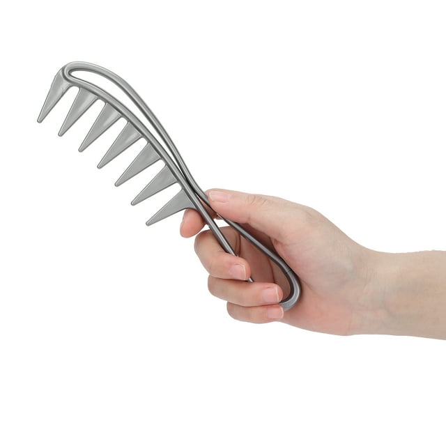 Detangling Comb, Professional Ergonomic Handle Hair Comb Rounded Edges Smaller Friction for Barber for Comb Hair Black,Gray