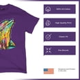thumbnail image 4 of Tee Hunt You Only Live Once T-Shirt Cute Neon Dolphin Dean Russo Art Men's Tee, Purple, 5X-Large, 4 of 5