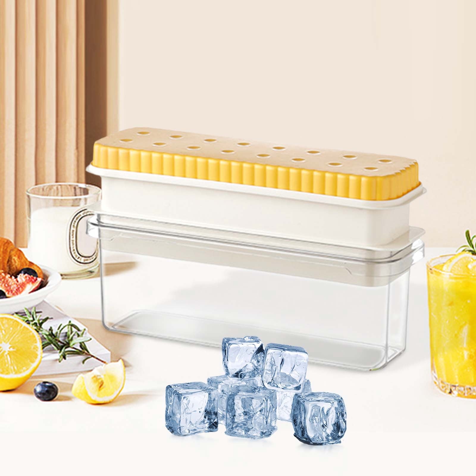 Round Ice Ball Maker with Storage Box & Ice Tongs – BPA-Free Plastic, Easy Release Whiskey Ice Mold for Cocktails, Dishwasher Safe & Odor-Proof (Home Bar Essential) C