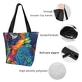 thumbnail image 4 of Fotbe Vibrant Rainbow Parrot Fantasy Bolsa de Playa con Estampado, Bolsa de Hombro, Bolsa de Mano Espaciosa, Bolsa de Viaje Ligera, Bolsa de Compras Versátil, 4 of 6