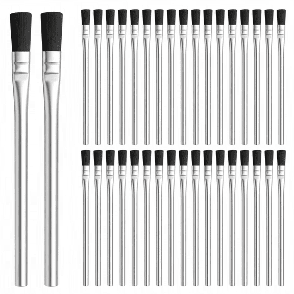 Kingorigin Acid Brushes 36 Pack, 3/8 Inch Small Paint Brush with Metal Handles, Boar Hair Acid Flux Brushes for Interior, Exterior, Clean, Soldering, Glue, Woodworking, Painting, and Craft