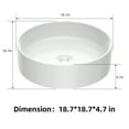 thumbnail image 4 of Luku Round Sinks for Bathrooms Round Bowl Sink Vessel Sinks Circular White Vessel Sinks Countertop Sinks for Lavatory 18.7x4.7in, 4 of 7