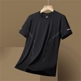 thumbnail image 3 of NOLDARES Ice Silk Round Neck T-Shirt- Silk Shirts for Men Gym Quick Dry Short Sleeve Polo Cooling Shirts(Black,XL), 3 of 3