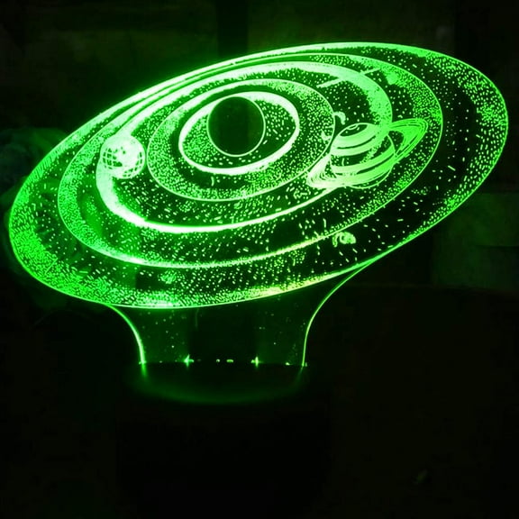 3D Solar System Night Light Table Desk Optical Illusion Lamps 7 Color Changing Lights LED Table Lamp Xmas Home Love Birthday Children Kids Decor Toy Gift