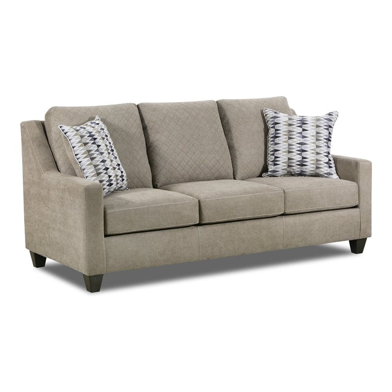 Lane Furniture Traditional Fabric Sofa with Unique Back Cushion in Tan