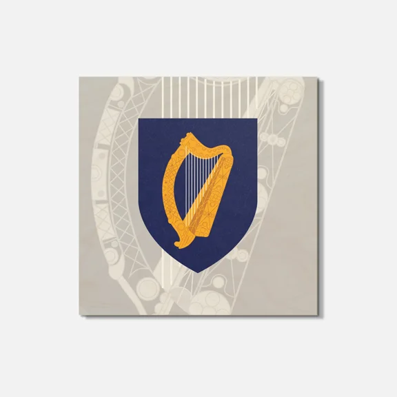 Ireland Coat Of Arms 4'' X 4'' Square Wooden Coaster