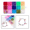 thumbnail image 4 of KLKCMS Round Clay Beads Mixed Color Loose Disc Beads DIY Jewelry Earring 15 Grid, 4 of 9