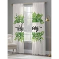 thumbnail image 4 of Green Leaves Sheer Curtains 84 Inch Length 2 Panels Set Window Treatments, Spring Summer Farmhouse Watercolor Plant Beige Rod Pocket Semi Curtains for Living Room/Bedroom/Kitchen Décor, 104"W x 84"L, 4 of 7