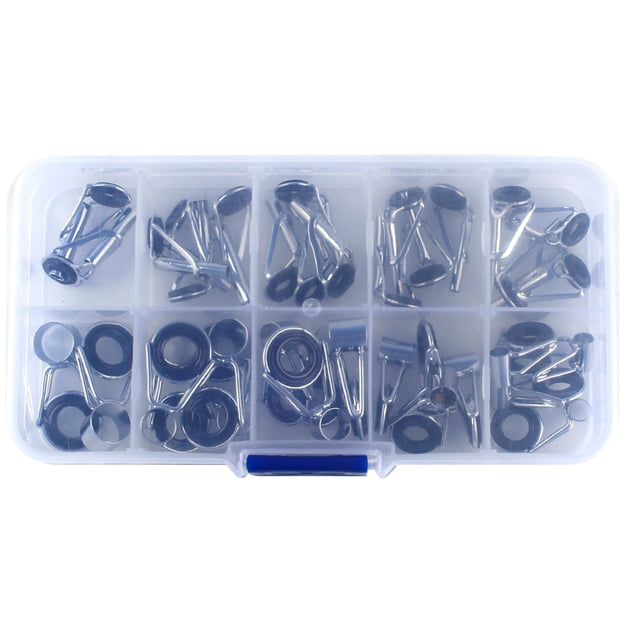 Wosthever Kit de reparación de puntas de caña de pescar de 36 Uds., bucles de guía de cerámica inoxidable, puntas de repuesto para Pescar