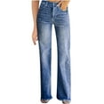 thumbnail image 1 of Pantalones vaqueros de mujer a la moda informales de Color sólido con bolsillos Fridja  hfkajh103200, 1 of 9