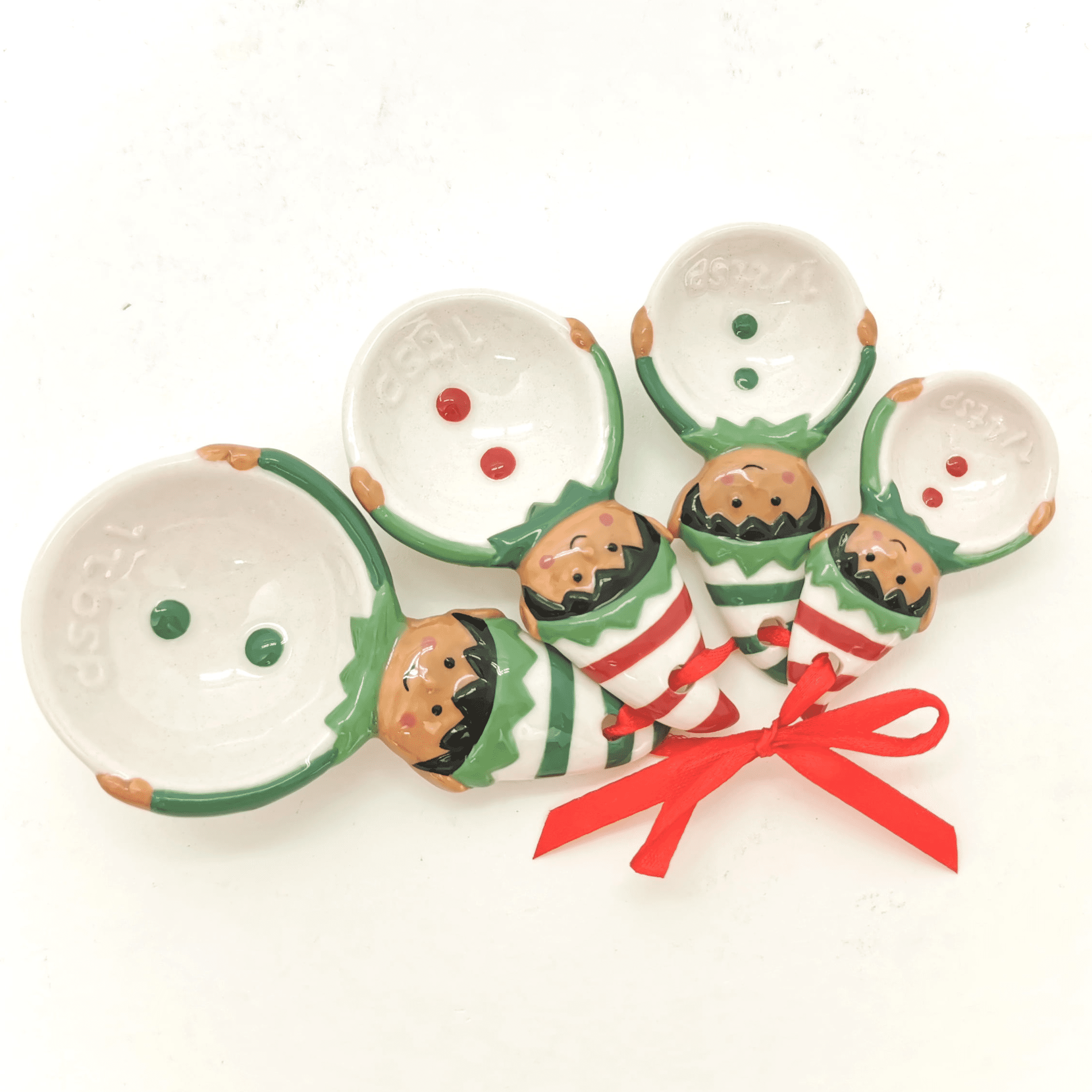 Holiday Time Elf Measuring Spoons, Earthenware, African American