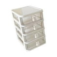 thumbnail image 3 of Organizador de escritorio con cajones transparentes, armario de almacenamiento, expositor de cosméticos ligero Blanco 4 Capas, 3 of 9