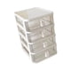 thumbnail image 3 of Organizador de escritorio con cajones transparentes, armario de almacenamiento, contenedor de escritorio versátil Blanco 4 Capas, 3 of 9