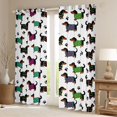 thumbnail image 2 of Homewish Cartoon Pet Dachshund Blackout Curtains,Dog Paws Curtains Pack of 2 (42x84 Each),White, 2 of 6