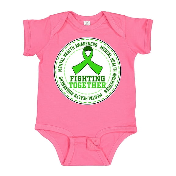 Inktastic Fighting Together- Mental Health Awareness Boys or Girls Baby Bodysuit