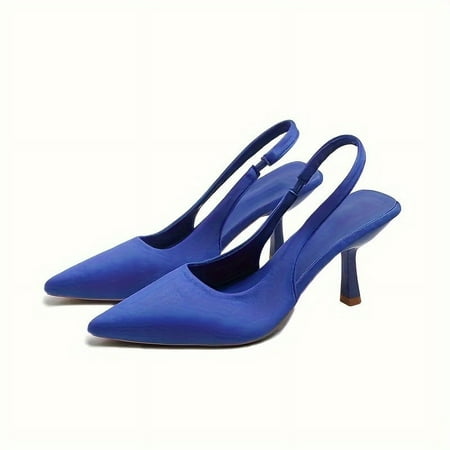 

Lightweight & Chic Solid Color Stiletto Heels - Elegant Pointed Toe Slingback
