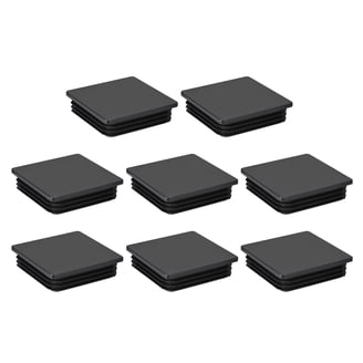 2 Inch (50 mm) Square Plastic Hole Plugs - 4 Pack Black End