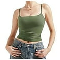 thumbnail image 5 of Hpapadks Womens Tank Tops Solid Square Neck Tanks Top Summer Going Out Basic Slim Shirt Womens Camisole Tank Tops Green XS, 5 of 6