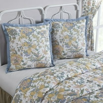 VHC Brands Wilder, Farmhouse Euro Sham, Floral, Blue & Green, 26x27