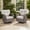 2PCS-Swivel Rocking Chairs, variant on OPOHORO Outdoor Glider Chairs Set of 2, Brown Wicker Patio Furniture Swivel Rockers with T Shape-Back Cushions and 5" Thick Foam, Ideal for Porch and Yard, Beige