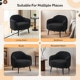 thumbnail image 3 of Ktaxon Accent Chair, Teddy Velvet Deep Seat Armchair with Wood Legs, Comfy Sinlge sofa for Living Room, Bedroom, Reading Nook Black, 3 of 10