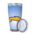 thumbnail image 2 of Taza térmica duradera de acero inoxidable 304 con tapa y pajita con temática del equipo de fútbol de los Chargers Taza térmica de acero inoxidable de 20 oz Taza para automóvil Adecuada para bebidas, 2 of 8