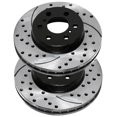 thumbnail image 3 of Geelife Rear Drilled and Slotted Brake Rotors & Pads for Chevy Silverado 1500 GMC Yukon, 3 of 8