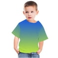 thumbnail image 4 of Odeerbi Toddler Kids Boys Girls Gradient Tops Short Sleeve T-shirt Summer Funny Graphic Shirts 3-14 Years Mint Green, 4 of 5