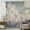 Blue, Sky, Sand, Azure, variant on Grey Brown Copper Rust Sheer Curtains 45 Inches Long for Bedroom, Vintage Industrial Mottled Abstract Light Filtering Privacy Drapes, Breathable Semi Sheer Short Window Treatment for Kitchen Cafe
