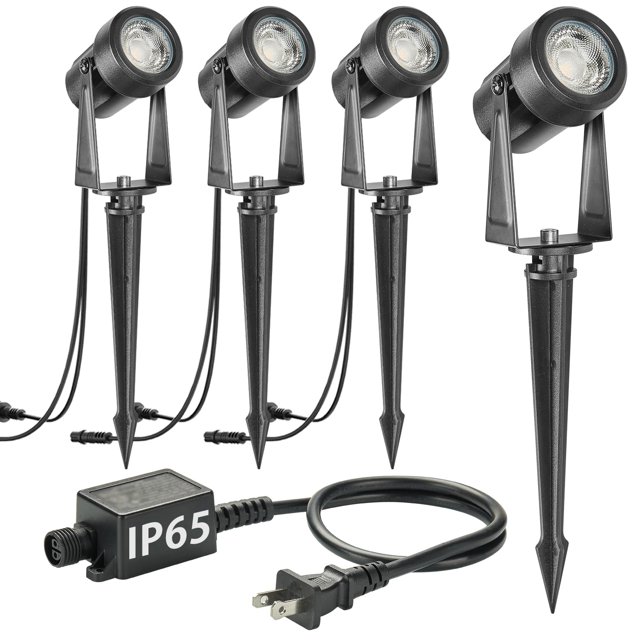 Focos exteriores SUNTHIN, paquete de 4, IP65, resistentes al agua, bajo voltaje