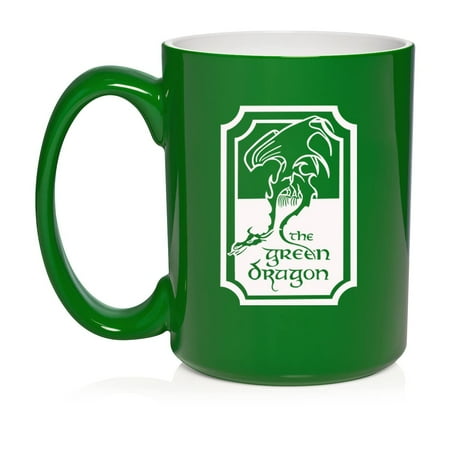 

The Green Dragon Ceramic Coffee Mug Tea Cup Gift for Her Him Friend Coworker Wife Husband (15oz Green)