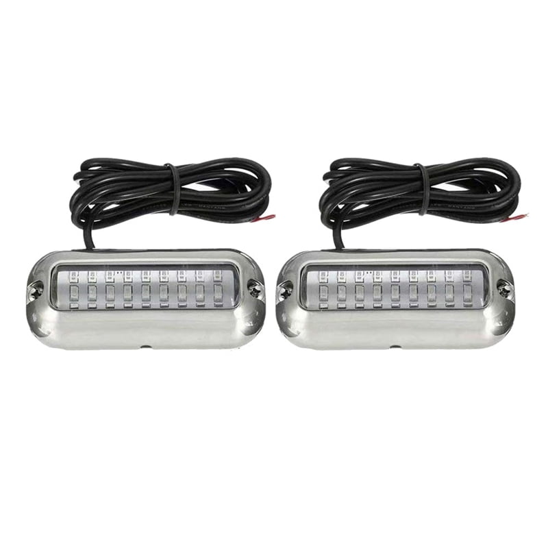 2Pcs 27 LED Stainless Steel Boat Transom Light Underwater Pontoon