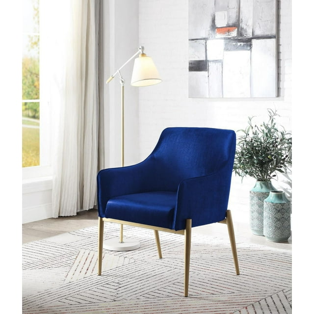 Topline Home Furnishings Chaise en velours bleu marine
