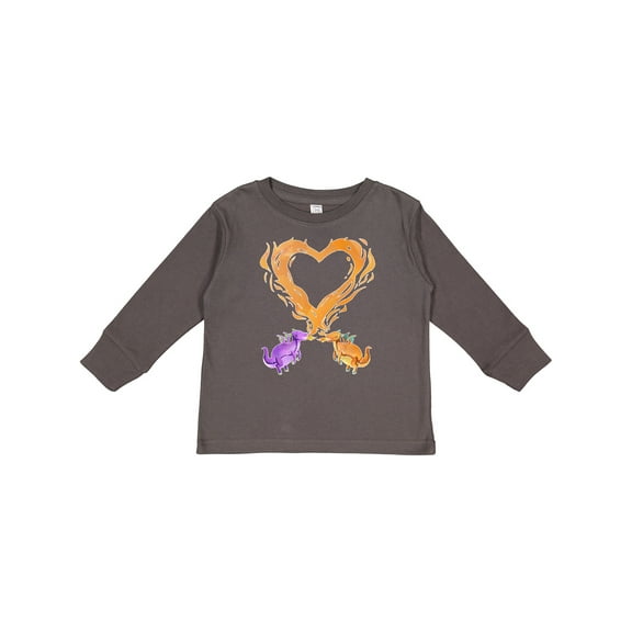 Inktastic Fire Heart Dragons Boys or Girls Long Sleeve Toddler T-Shirt