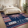 thumbnail image 3 of ODIKA Door Patriotic Striped Burst Bold Stripe Border Motif Generic Front Flowing for Living Room, Under Sectional, Family , Non-Slip Flatwoven, 3 of 7