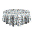 thumbnail image 5 of White Cartoon Unicorn Rainbow Heart Star Pattern Round Tablecloth 60"x60",Wrinkle Wipeable Table Cloth for Kitchen Dining Room Picnic Patio Party, 5 of 6
