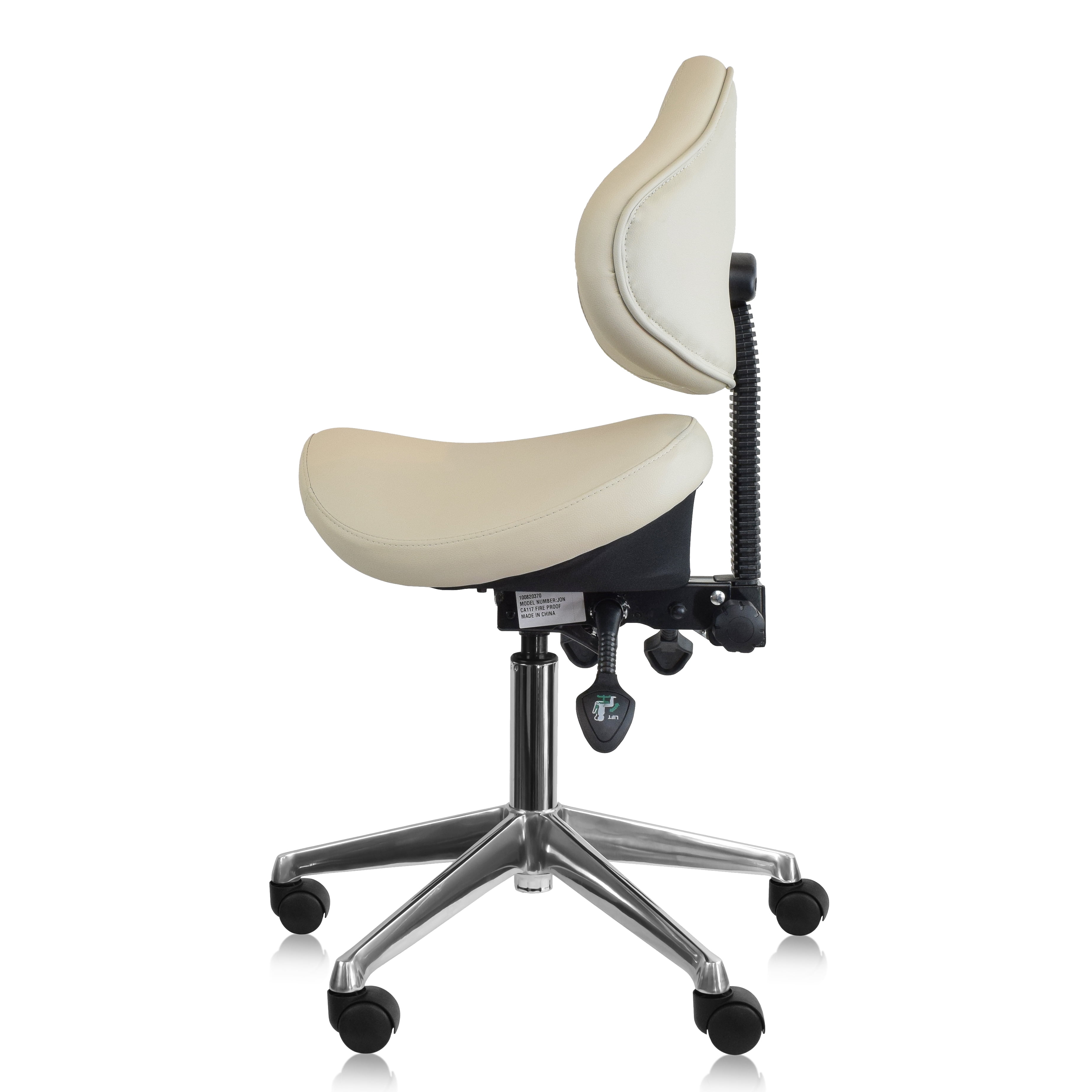 Backless Beige Adjustable Saddle Stool Chair for Clinic Hospital Pharmacy Medical Beauty Lab Exam Office Technician Physical Occupational Therapy Physician 2xhome