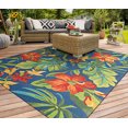 thumbnail image 3 of Couristan 48864285026086U 2 Pi 6 Po x 8 Pi 6 Po Tapis d'Orchidée Tropicale de Covington&44; Azur&44; Forêt Verte & Rouge, 3 of 3