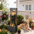 thumbnail image 6 of 39.8’’ Tall Modern Spiral Waterfall Fountain Outdoor/Indoor Water Fountain Resin Stone-Like Water Feature with LED Lights for Outside, Garden, Patio, Porch, Deck, Backyard, Home Decor, 6 of 9