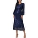 thumbnail image 2 of INSPIRAR CHIC WOMLAYOUT Vestidos de lentejuelas brillantes para mujer, vestido de cóctel midi de manga larga con escote en V, XL Azul Profundo, 2 of 6