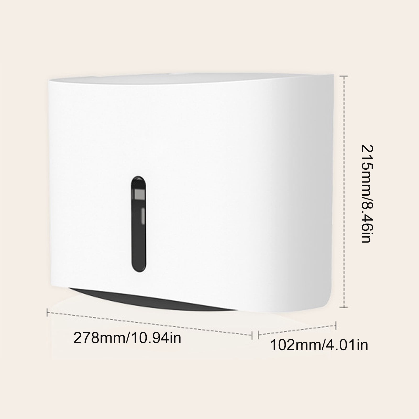 Modern ABS Wall Mounted Paper Towel Dispenser Tissue Holder Box with Lock for Bathrooms with Clear Fill Levels Window