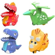 4 Pack Dinosaur Toys Press and Go Dinosaur Cars Wind Up Toys for Kids Boys Girls Toddlers Easter Basket Stuffers Gifts Easter Egg Fillers
