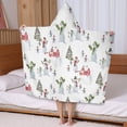 thumbnail image 5 of White Christmas Snowman Pattern Hooded Bath Towel，50"x30" for Ages 3 To 12 Kids, Quick Dry Lightweight Soft Microfiber Hood Beach Towel Cover Up for Kids, 5 of 7