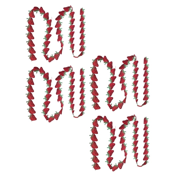 Cinta De Fresa, Cinta De Poliéster Con Adornos De Frutas, 4 Rollos, 6 Yardas, Delicada Para Manualidades
